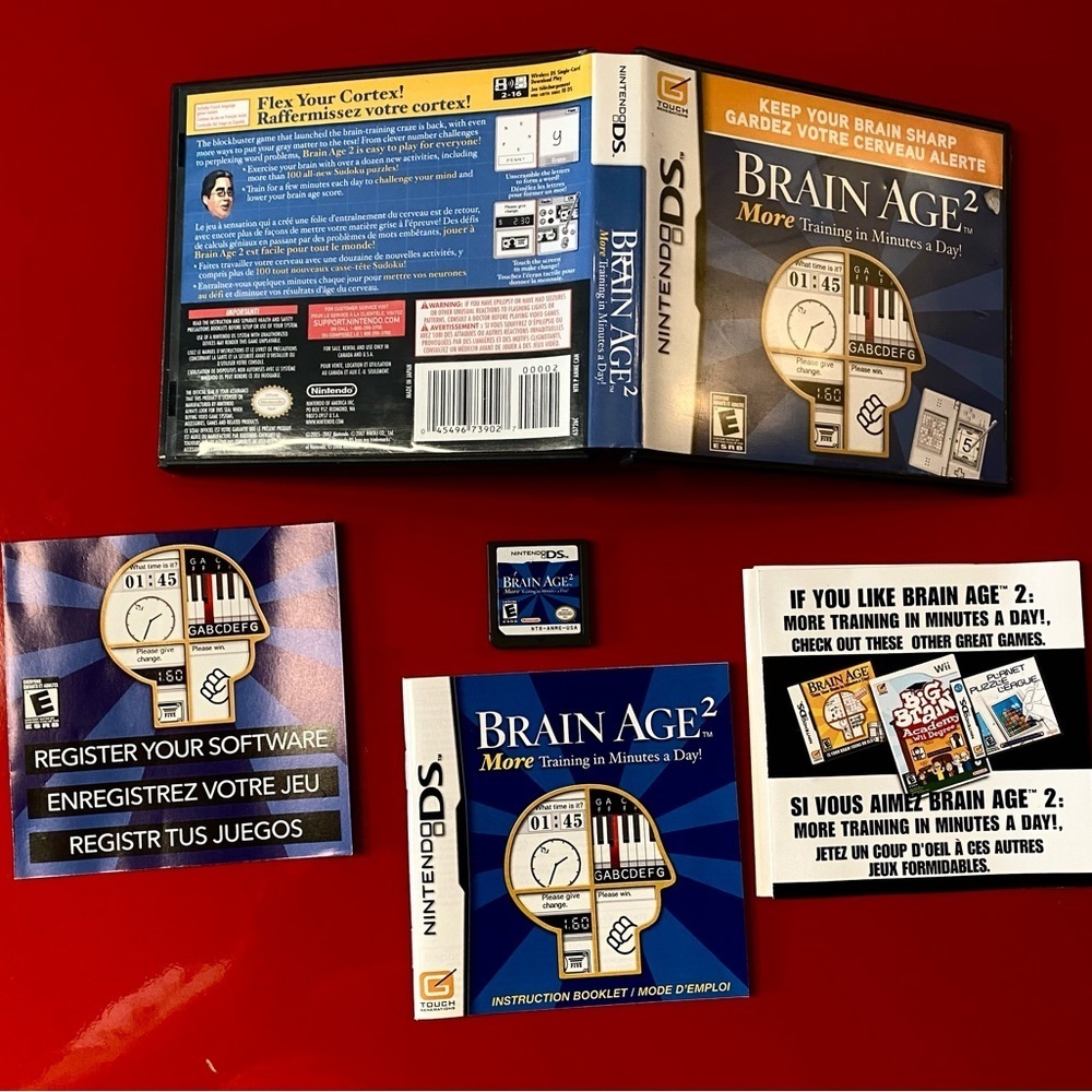 Nintendo Brain Age 2 Game - Blue and Red Cover - Picture 3 of 9
